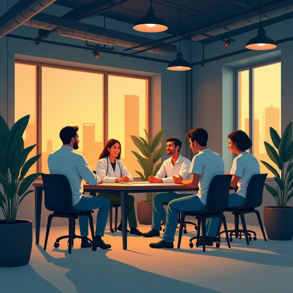 Healthcare professionals in a meeting