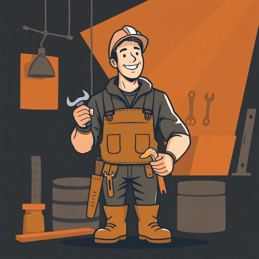 Ouvrier de la construction souriant