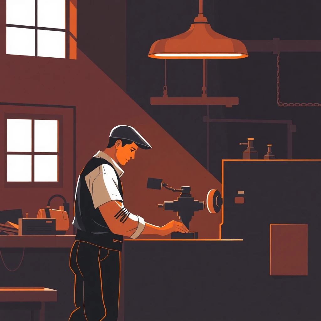 Un ouvrier concentré