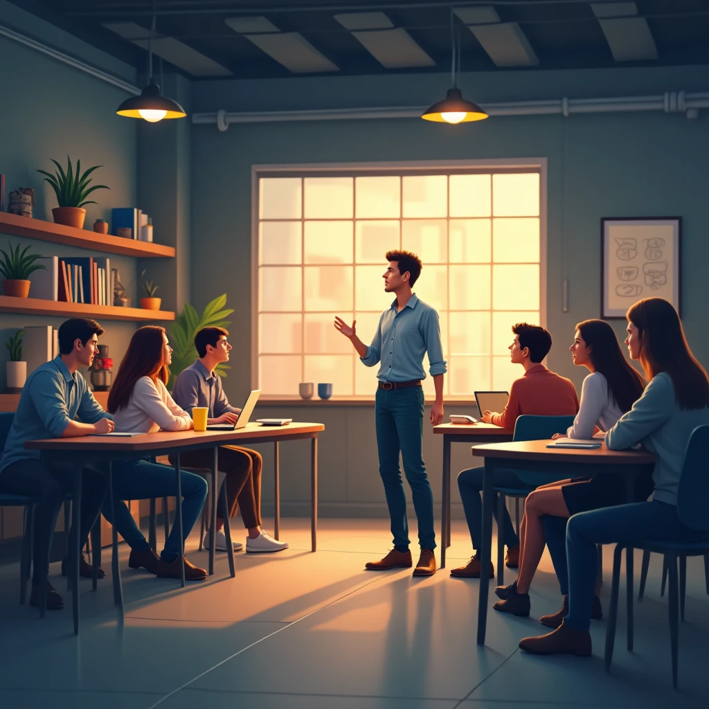 Enseignant en salle de classe
