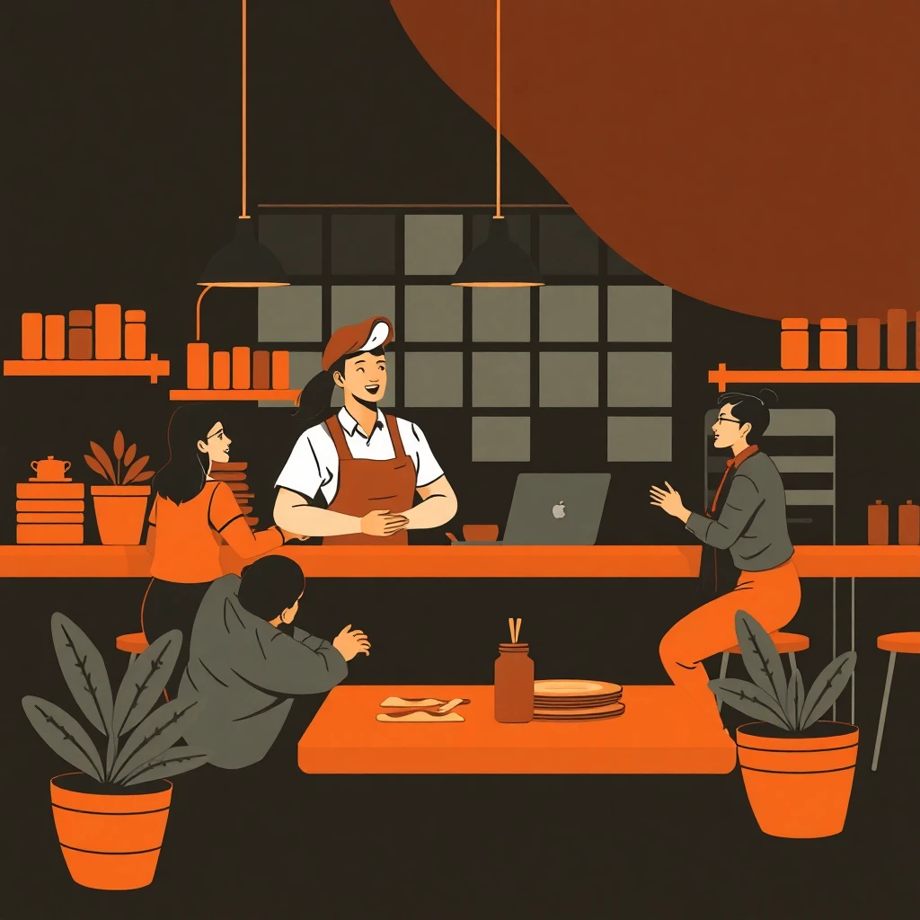 Trabalho de garçom em ambiente dinâmico