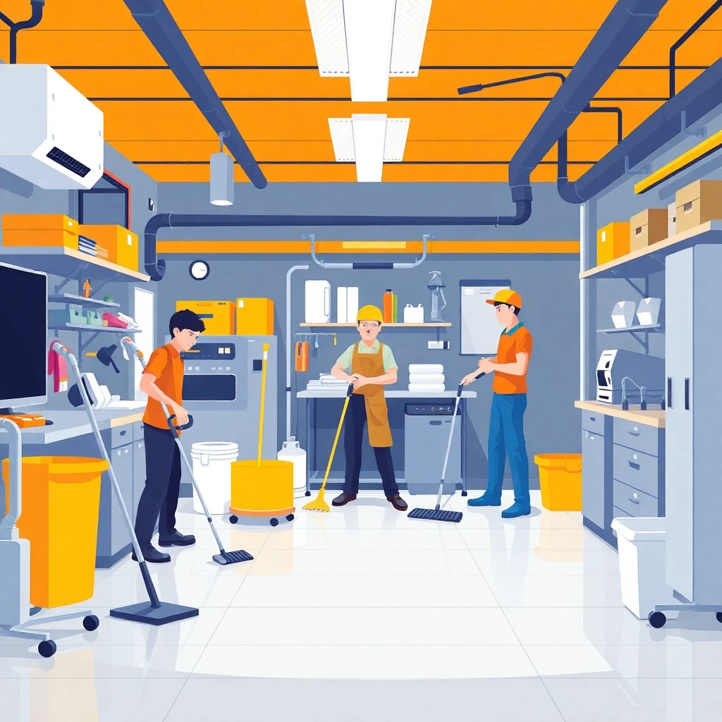Ambiente de trabalho de limpeza