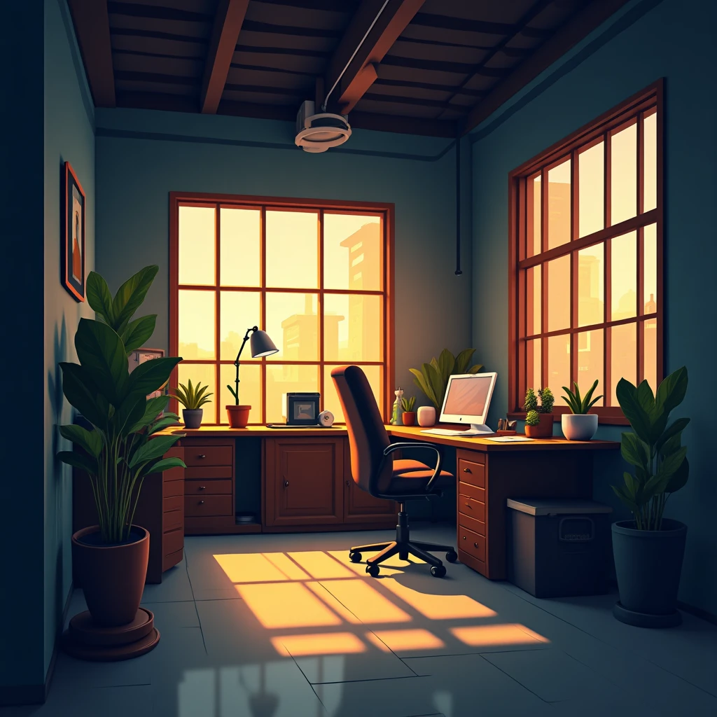 Entorno de limpieza de oficina