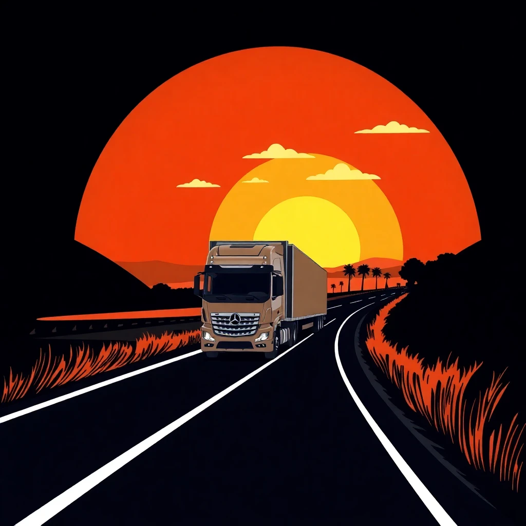 Transport routier dans un paysage rural