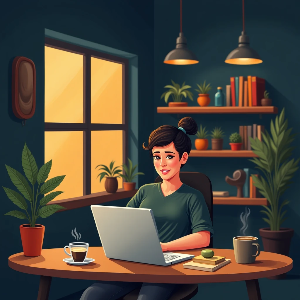 Freelancer trabajando en coworking