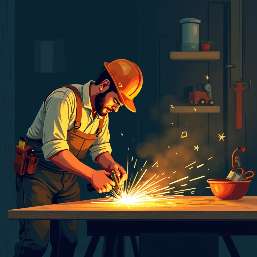 Soldador trabajando