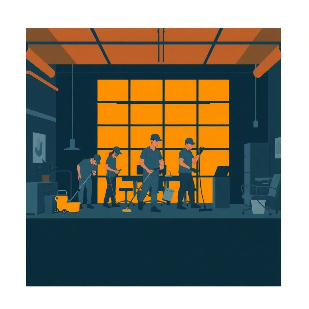 Trabajando en equipo en limpieza