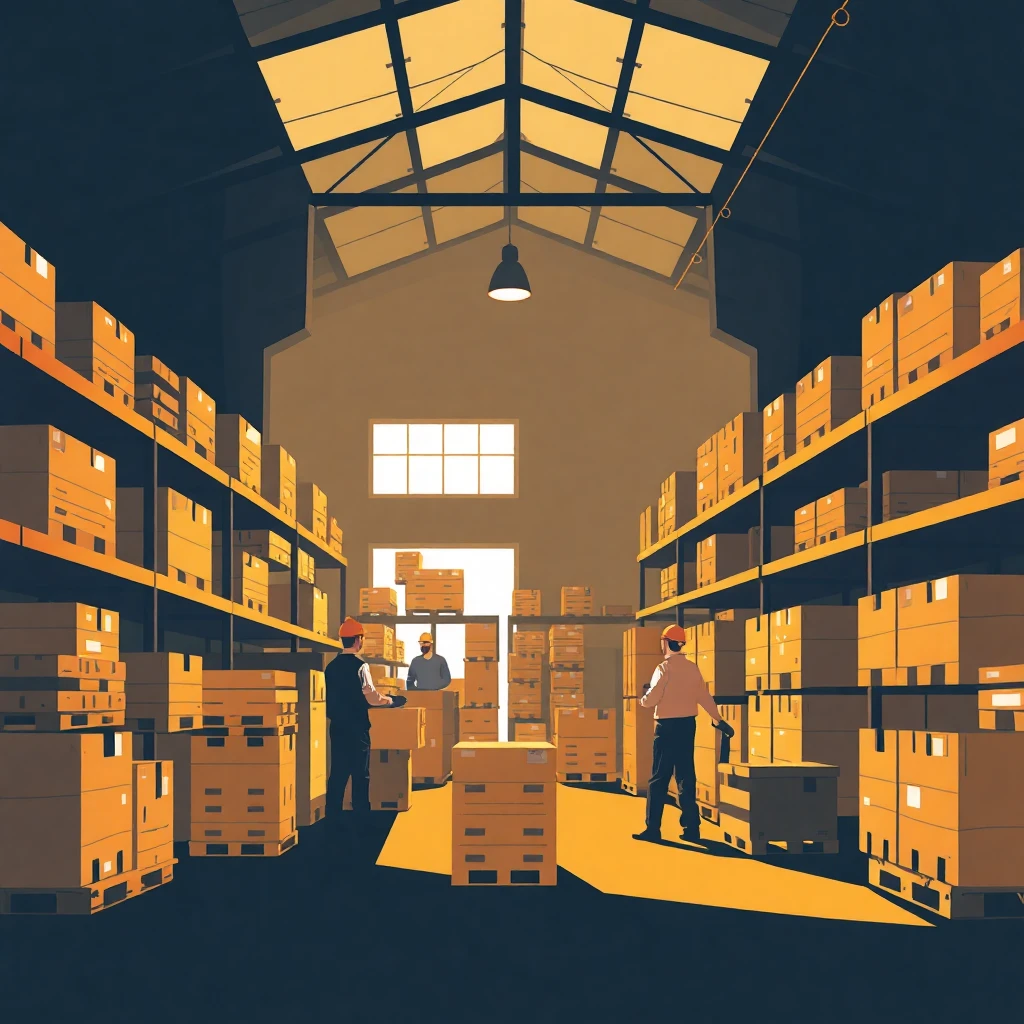 Trabajadores en almacén