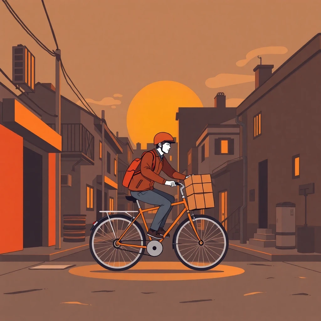 Repartidor en acción