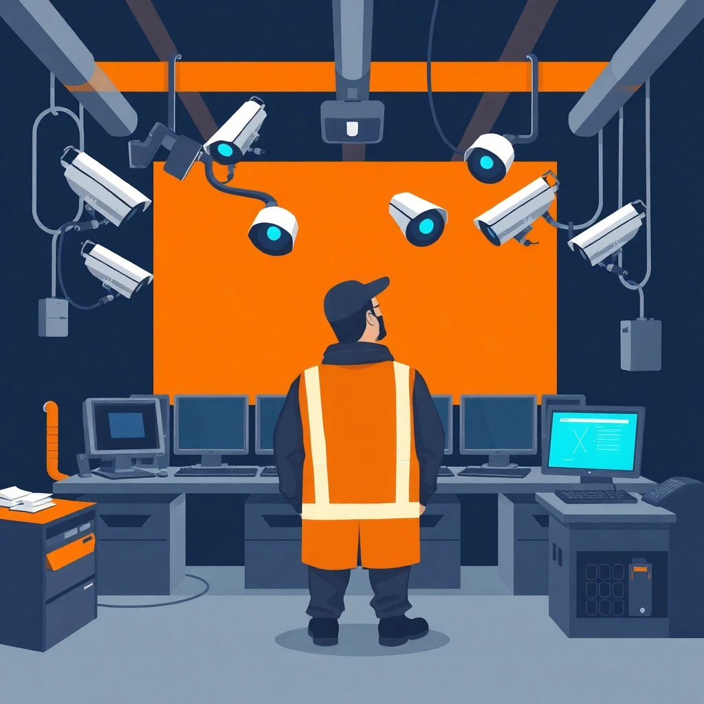 Agente de seguridad en acción