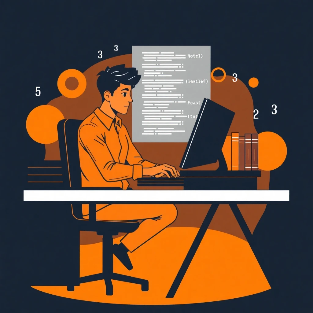 Joven programador en su estación de trabajo