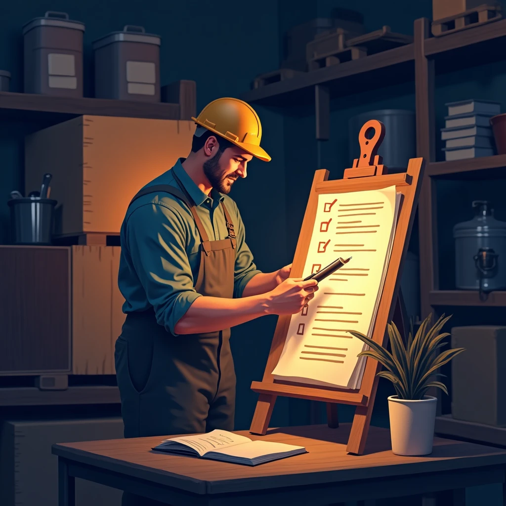 Trabajador de almacén en turno nocturno