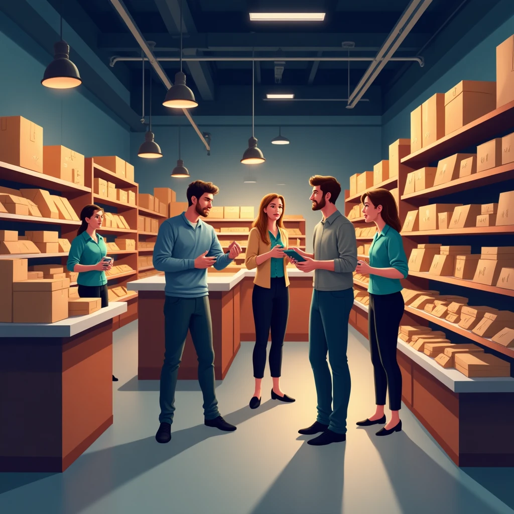 Manager de magasin en réunion d'équipe
