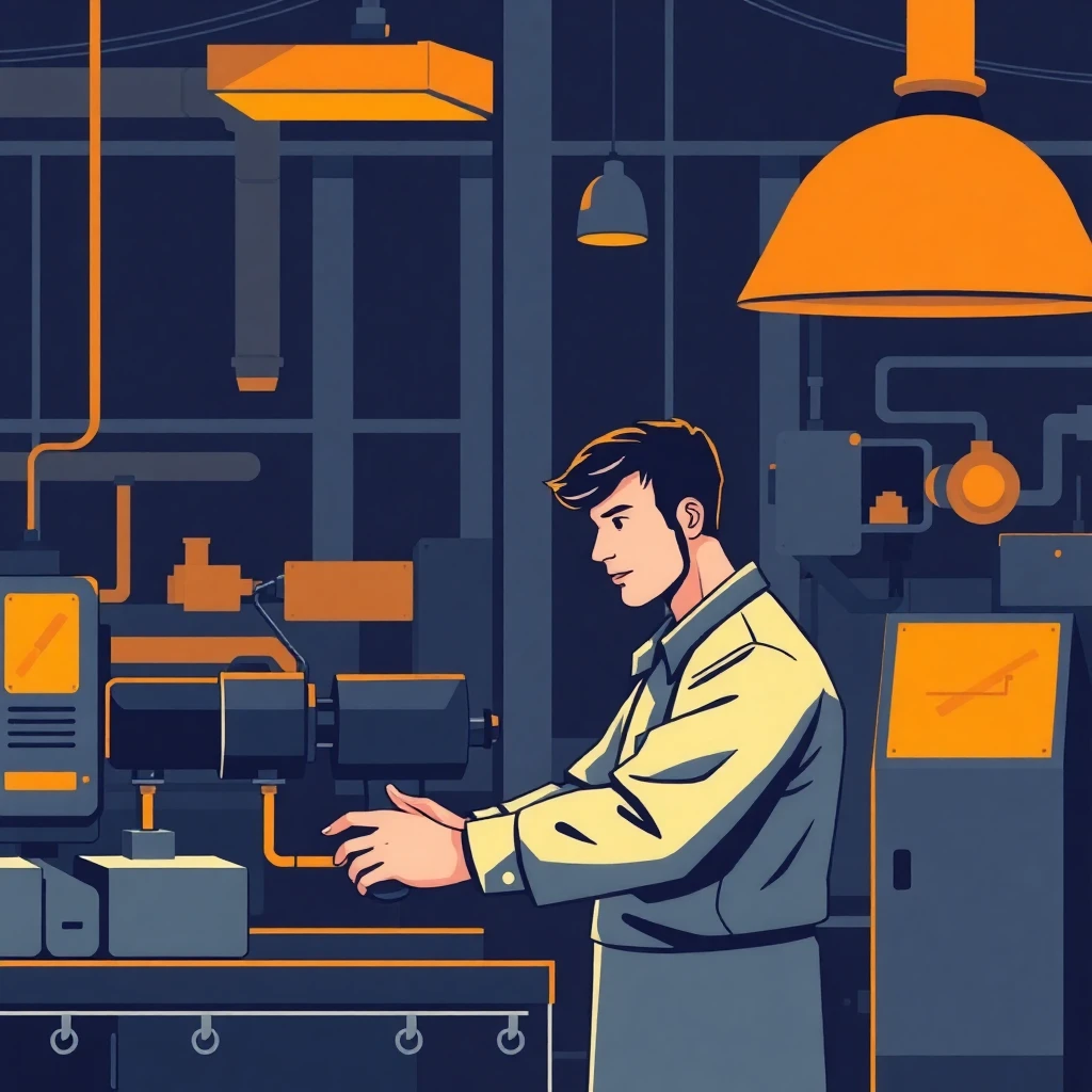 Skilled worker in a factory
