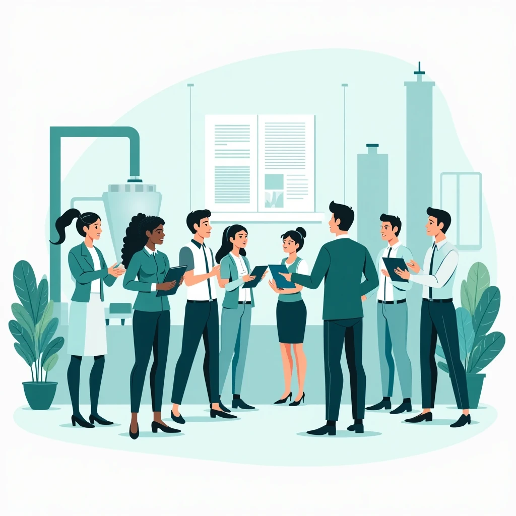 Diverse professionals in manufacturing