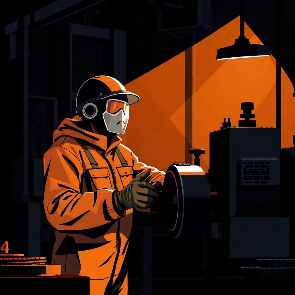 Night shift worker in manufacturing
