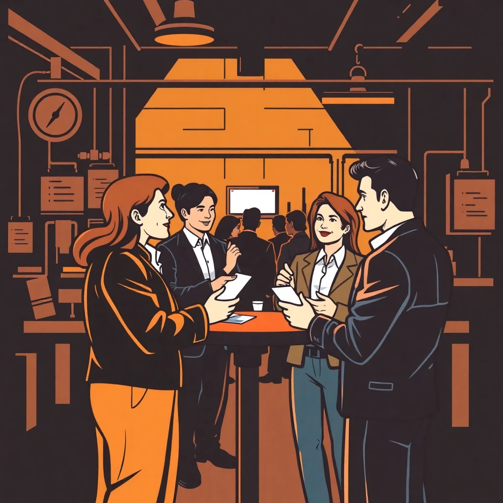 Networking at a sales event