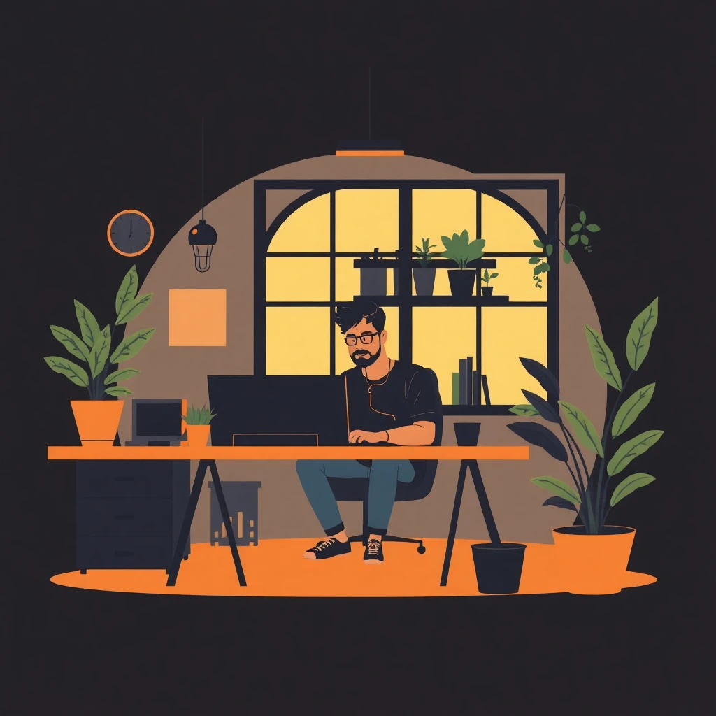 Trabalho remoto em ambiente acolhedor
