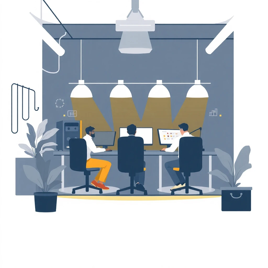 Ambiente de trabalho moderno em TI