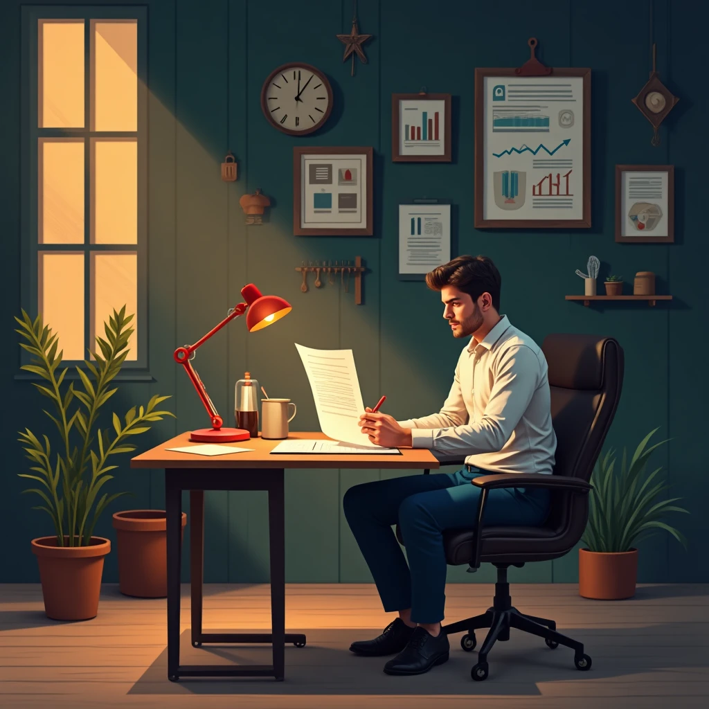 Analista financiero trabajando