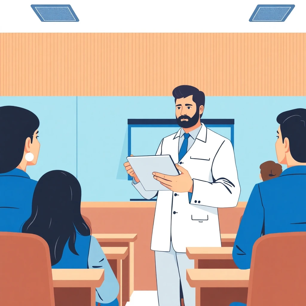 Profesor moderno enseñando