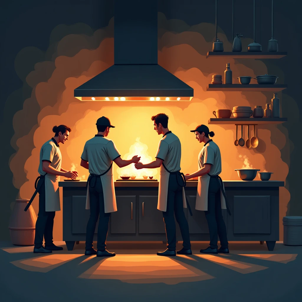 Trabajo en equipo en la cocina