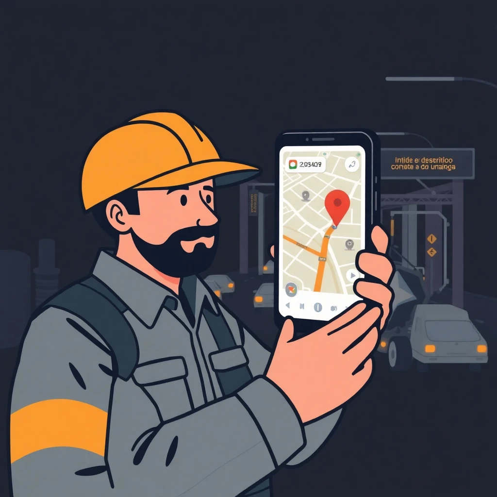 Repartidor usando GPS