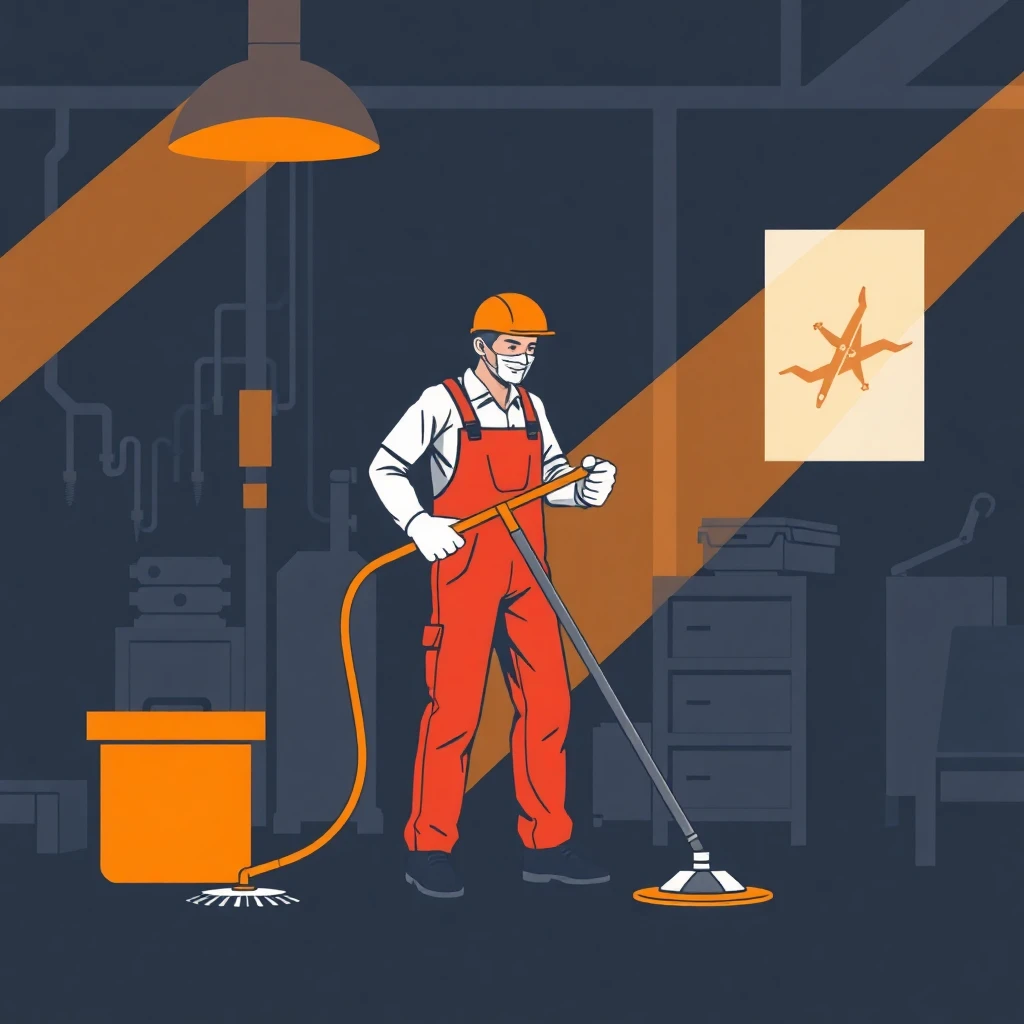 Trabajador de limpieza eficiente