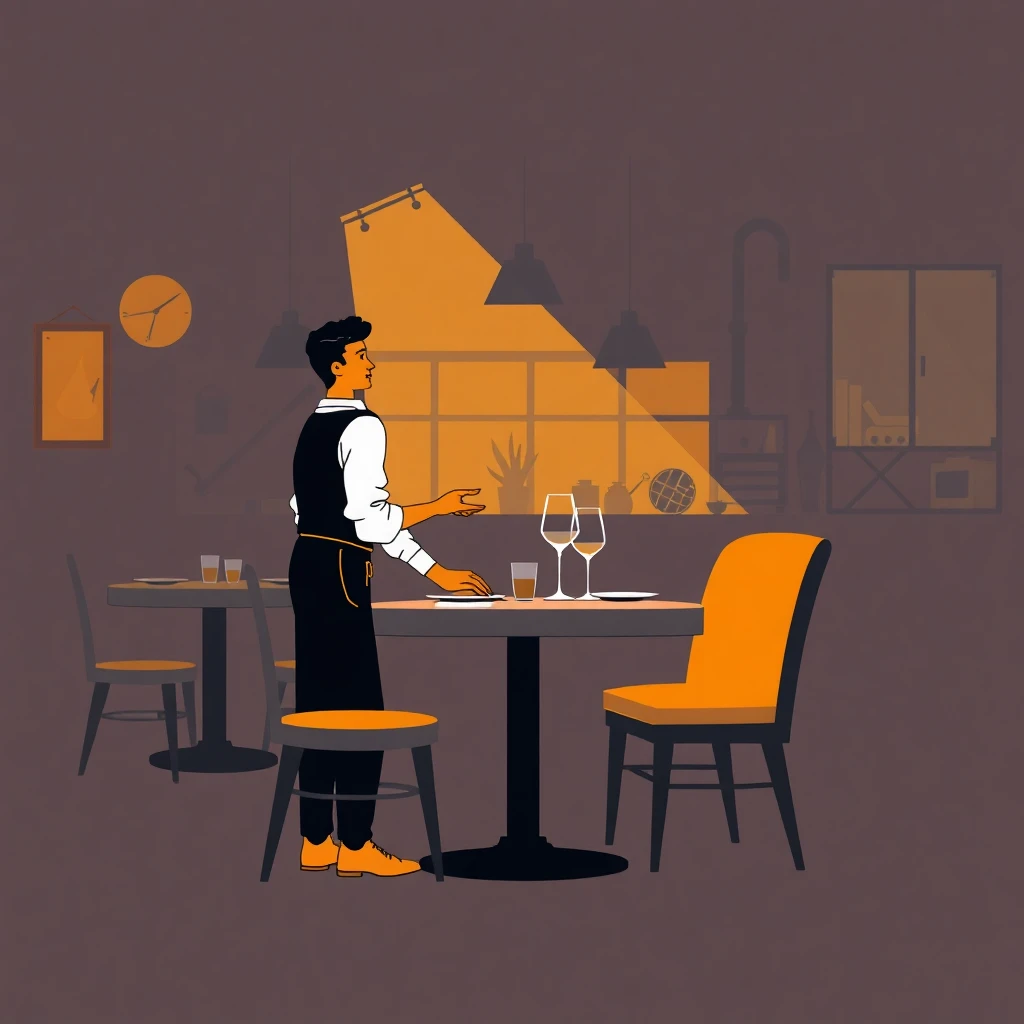 Camarero sirviendo en un restaurante