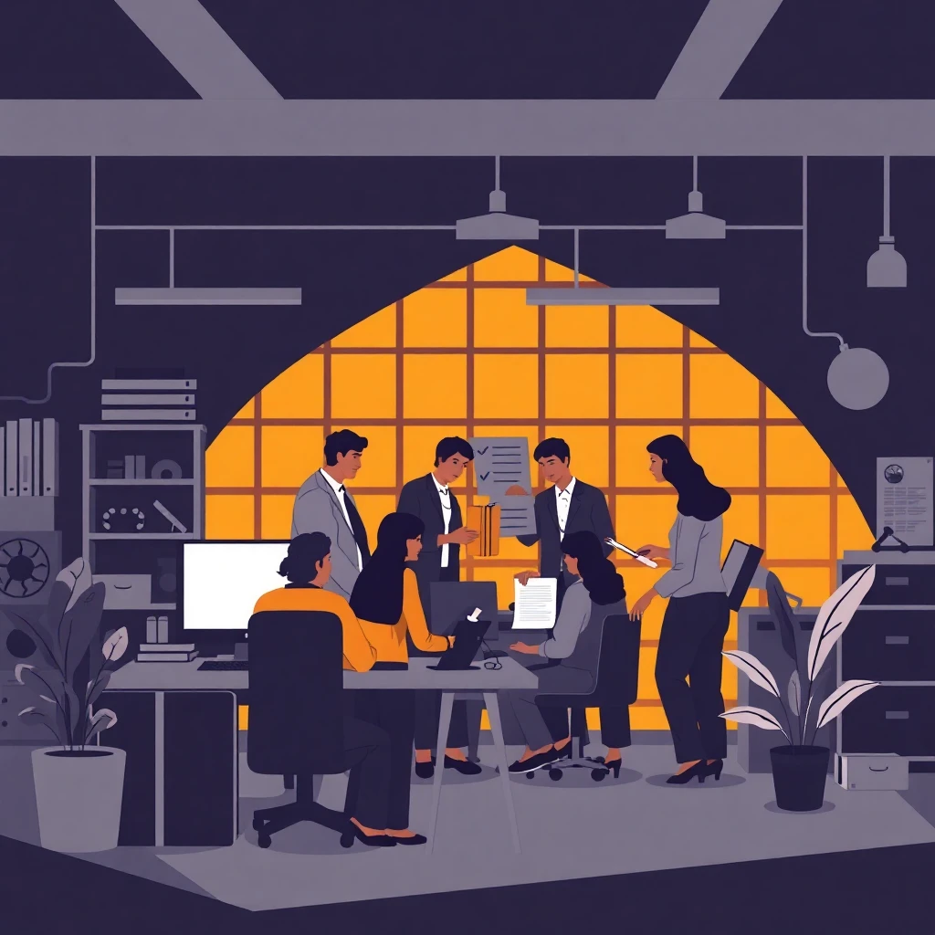 Modern office teamwork