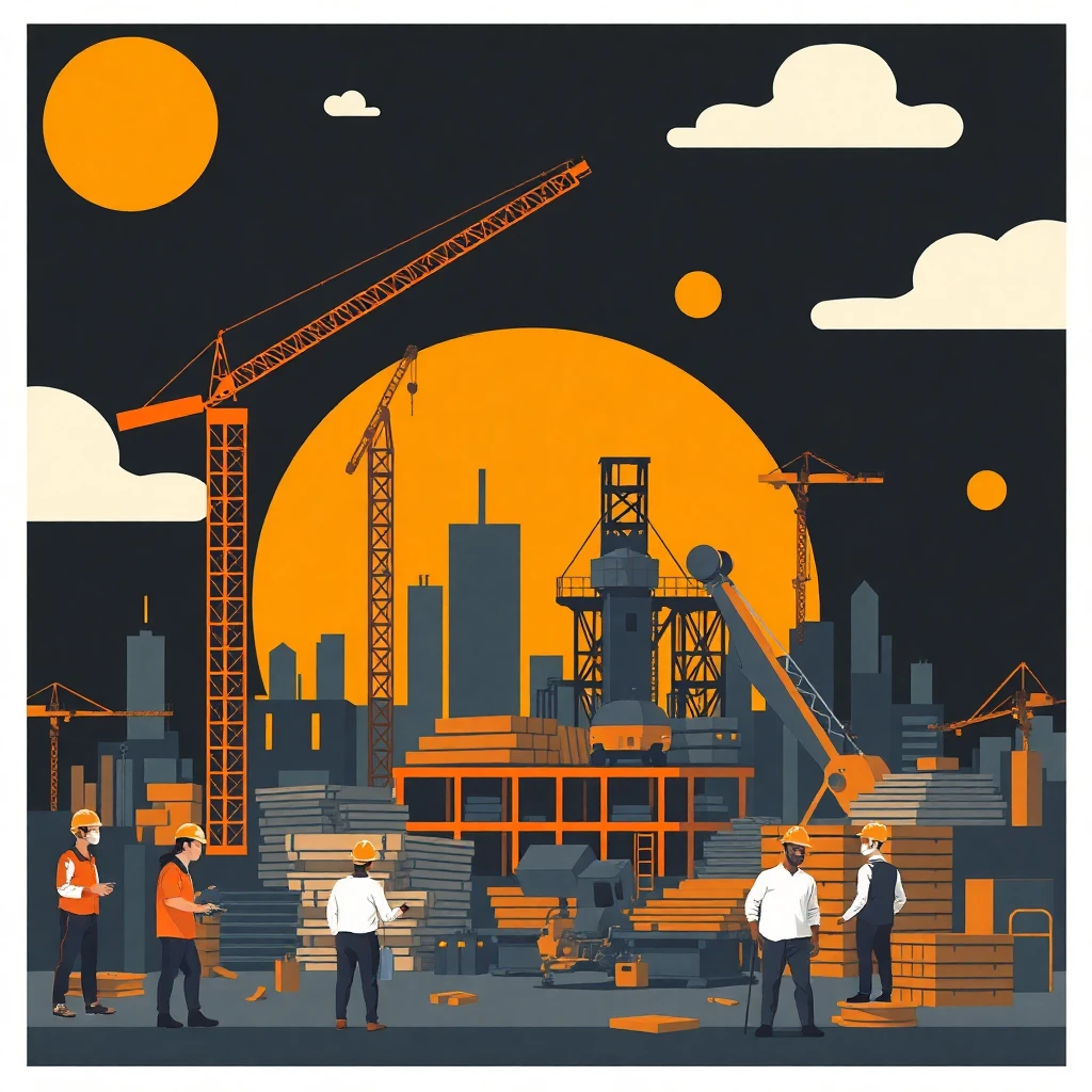 Busy construction site