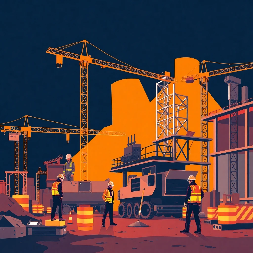 Busy construction site