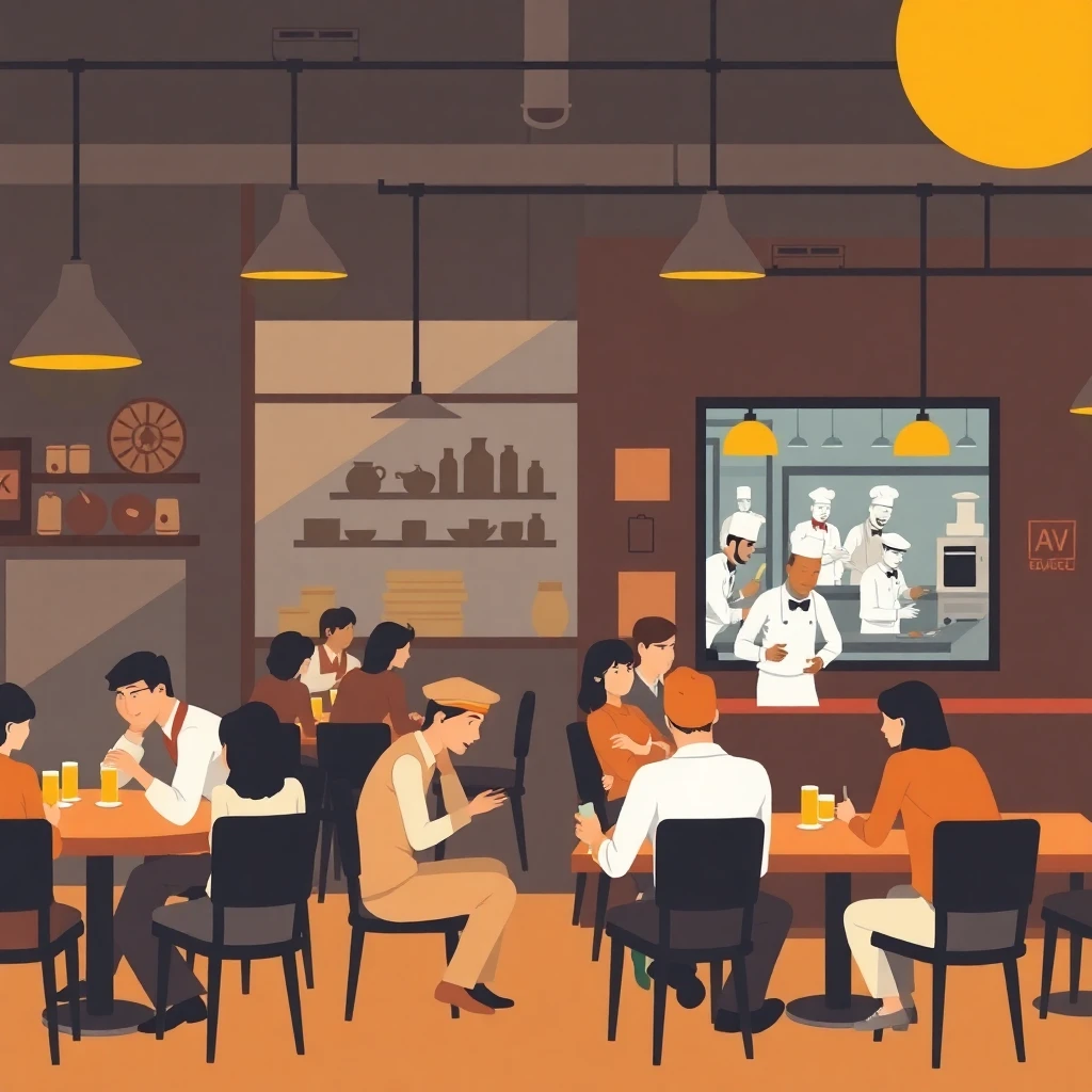 Busy restaurant atmosphere