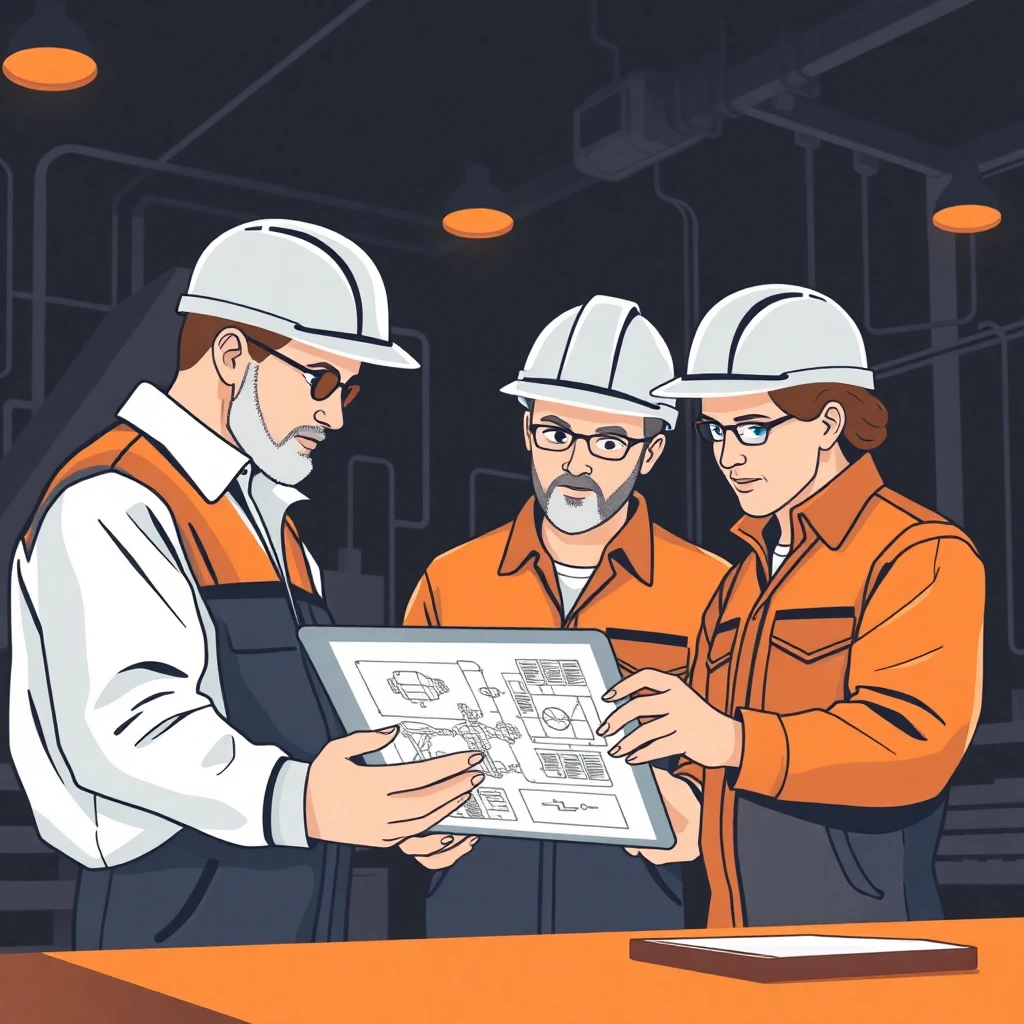 Team of engineers at work