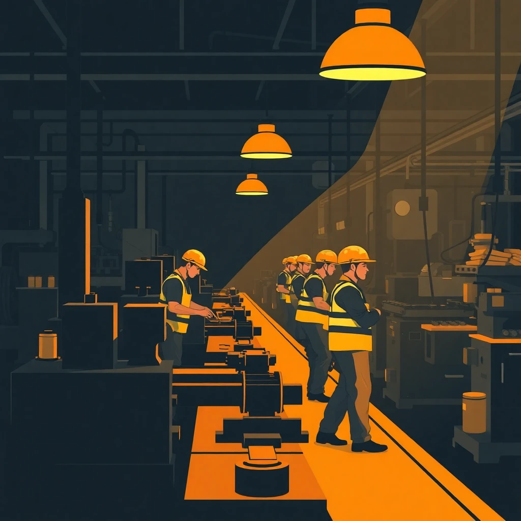 Production line in action