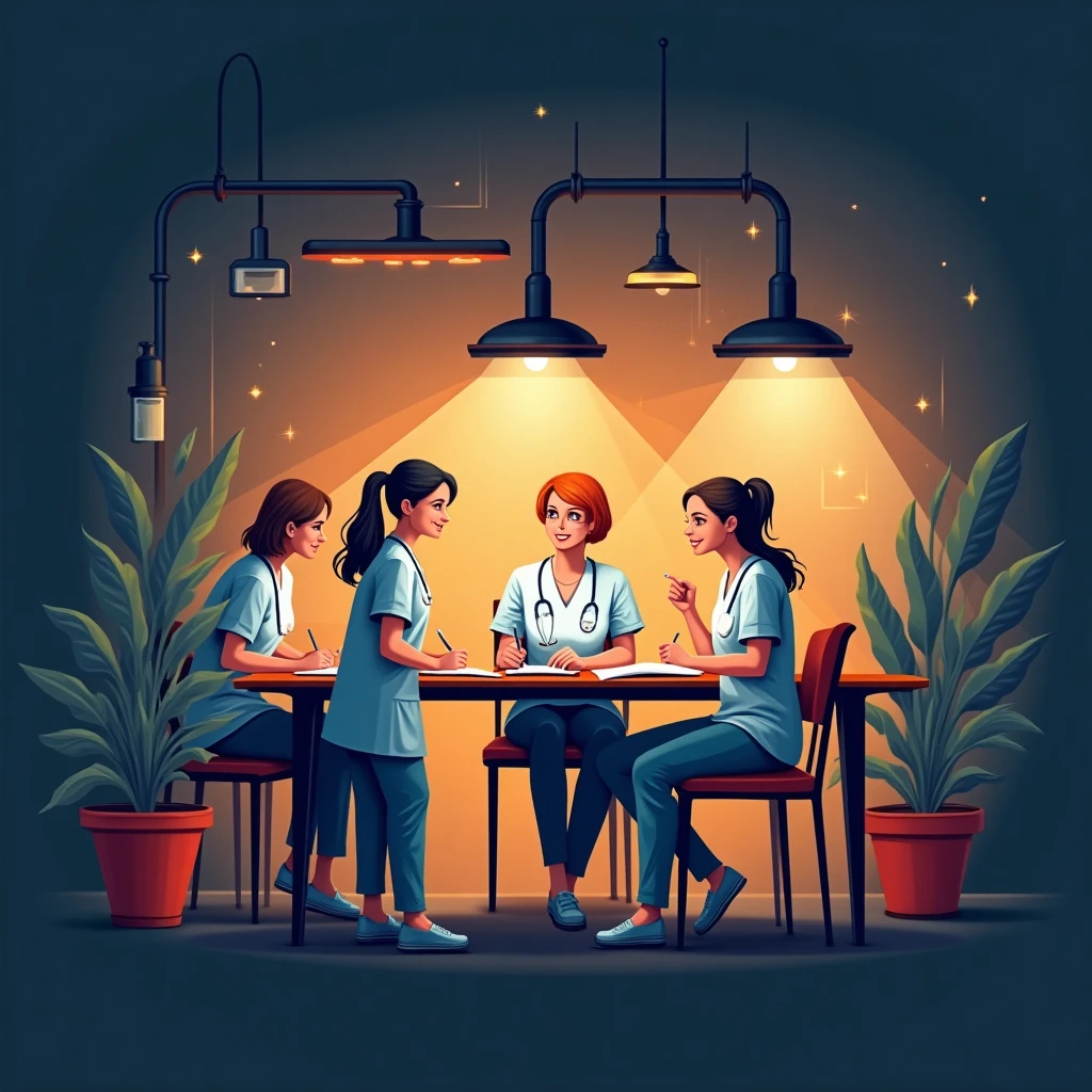 Nurses discussing job roles