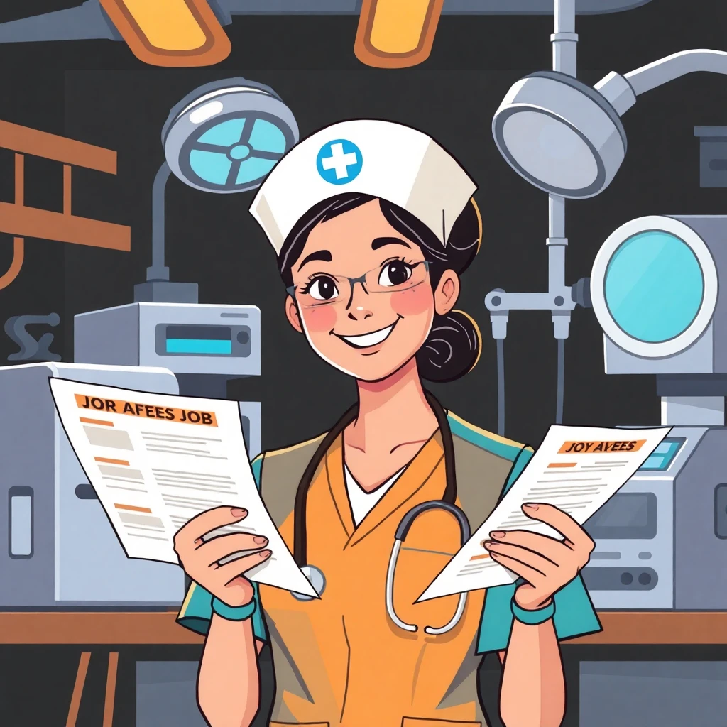 Nurse reviewing job offers