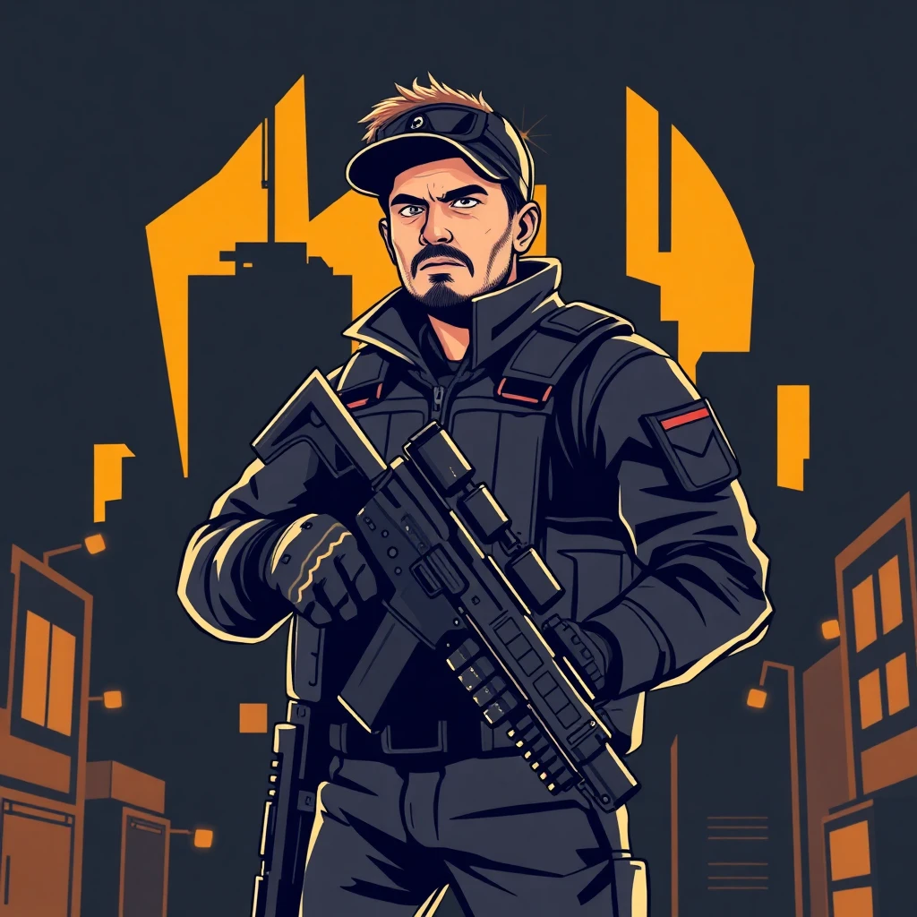 Tactical security officer on duty