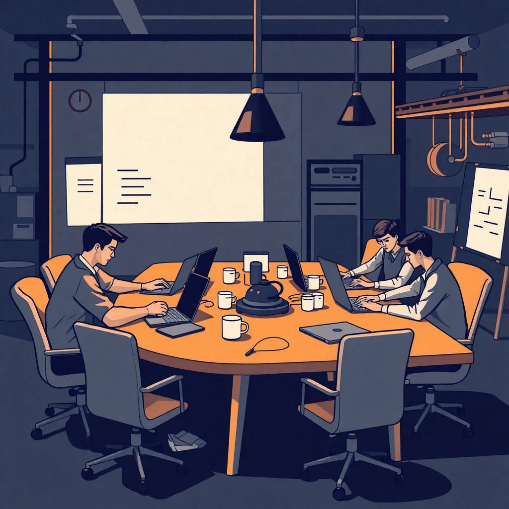 Software engineers collaborating