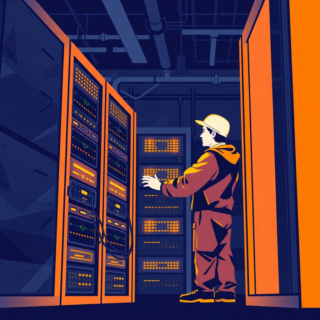 Network engineer in action