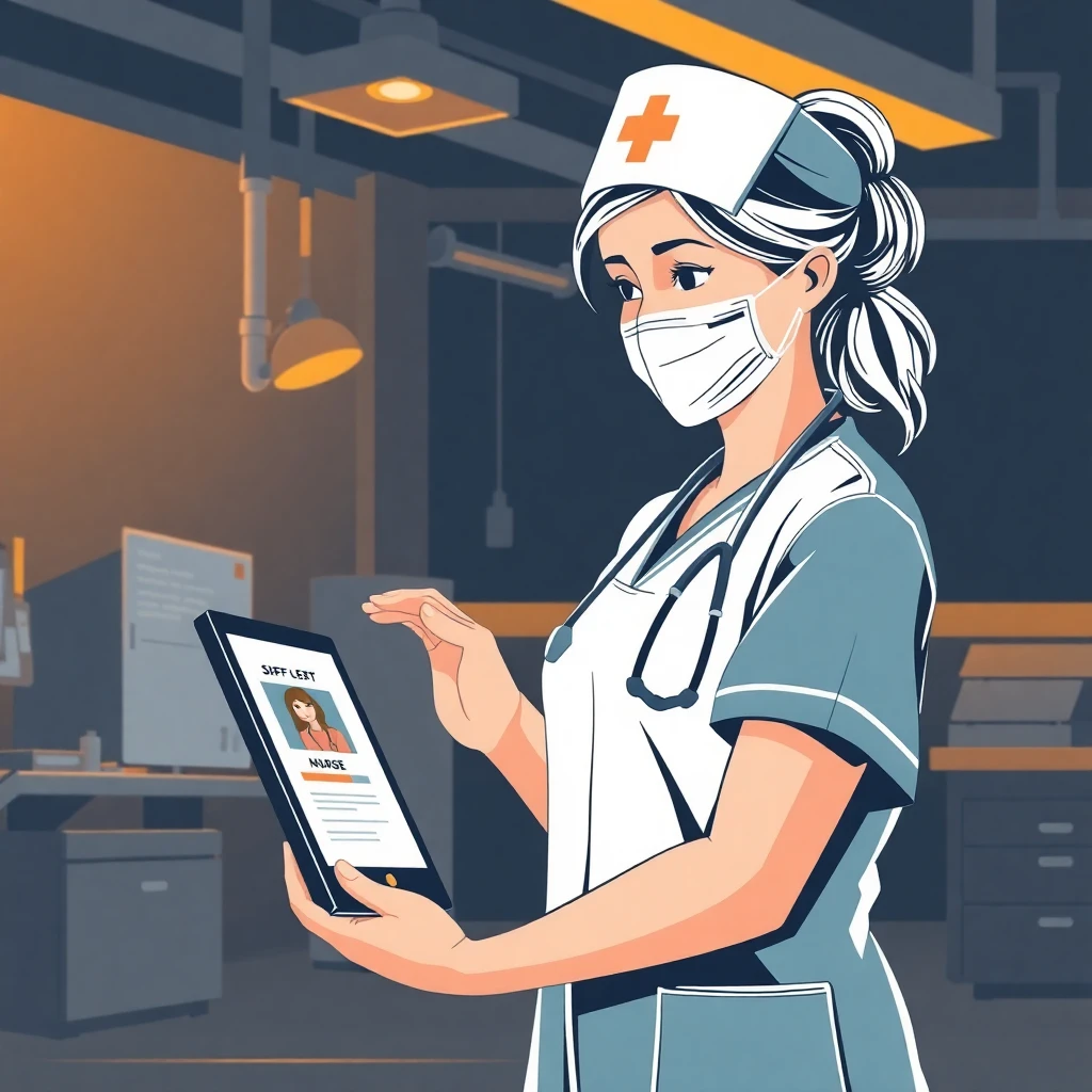 Nurse reviewing job offers