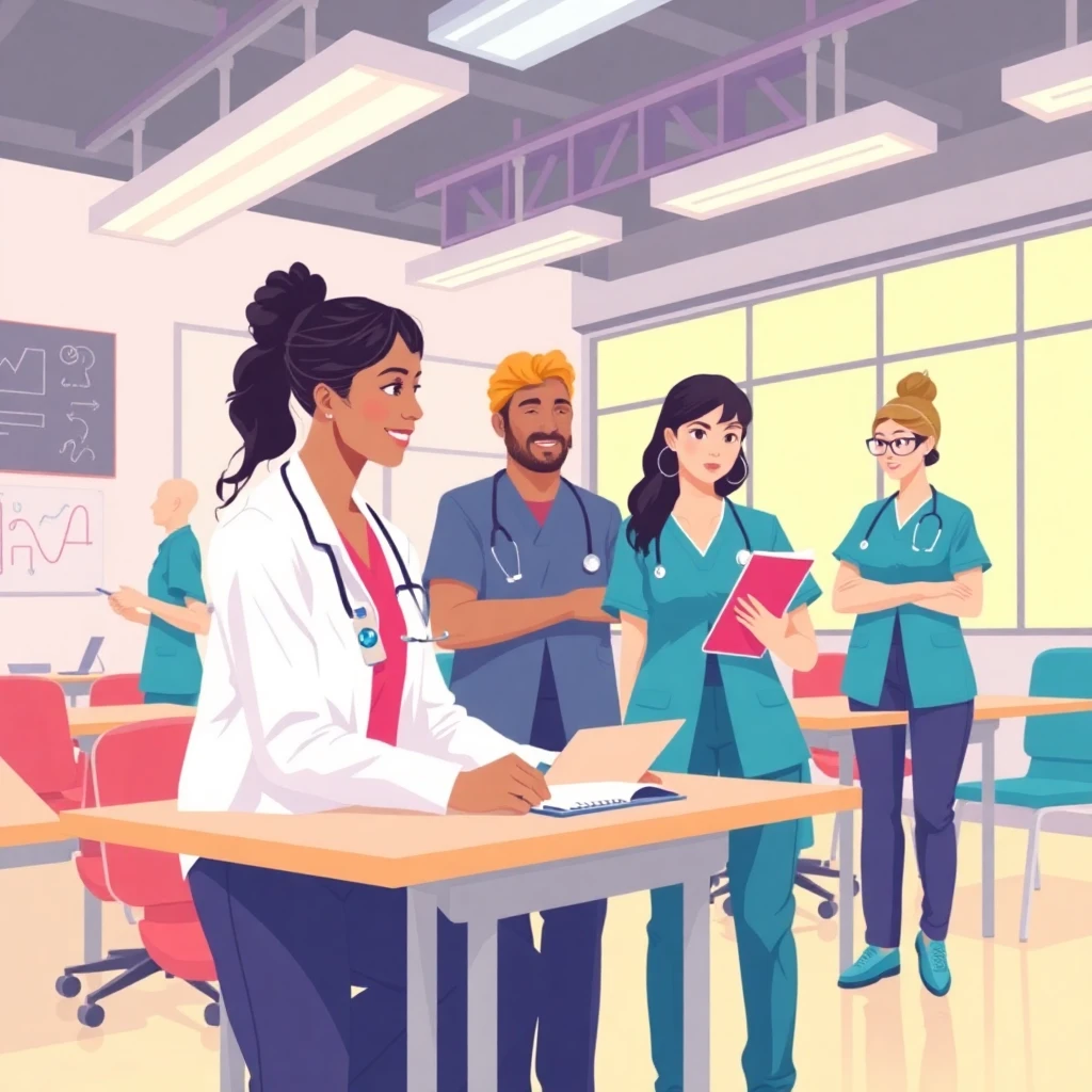 Nursing students in a learning environment