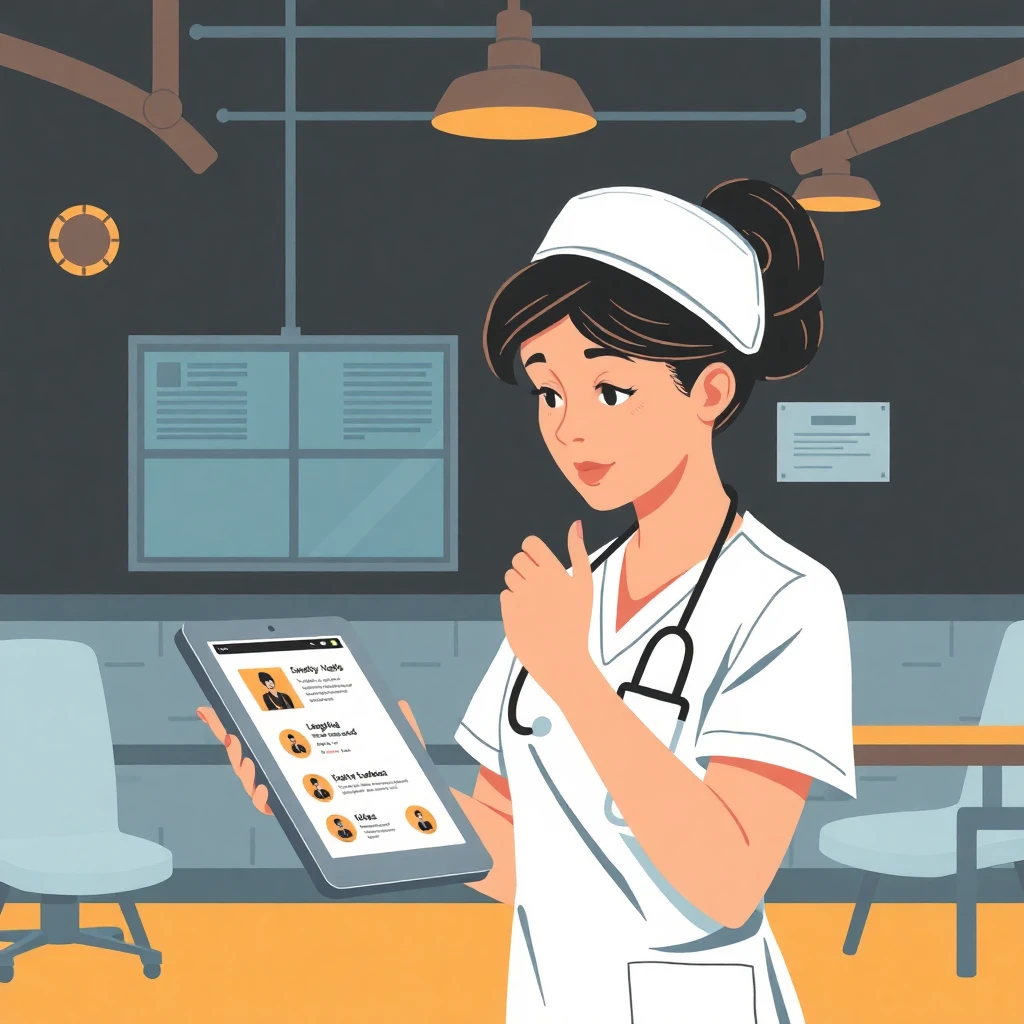 Nurse evaluating job listings