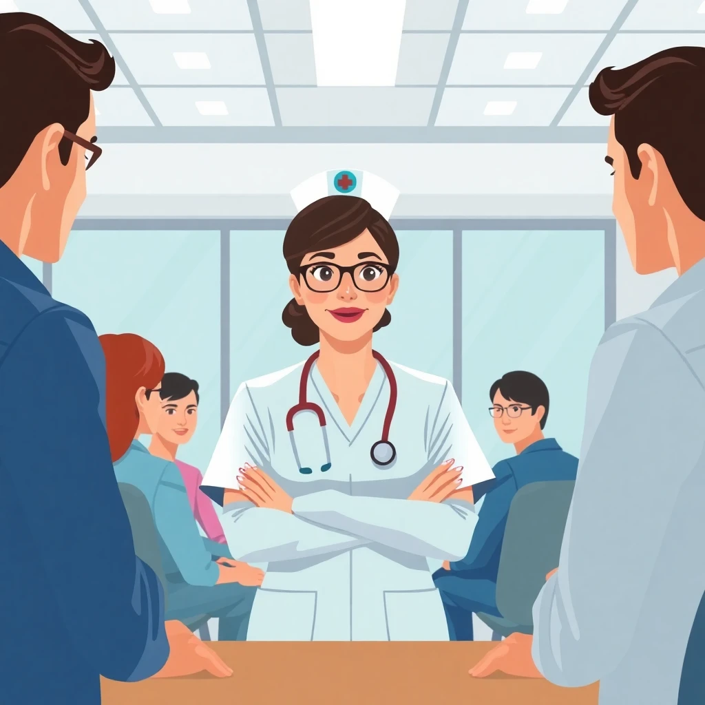 Experienced nurse leading a meeting