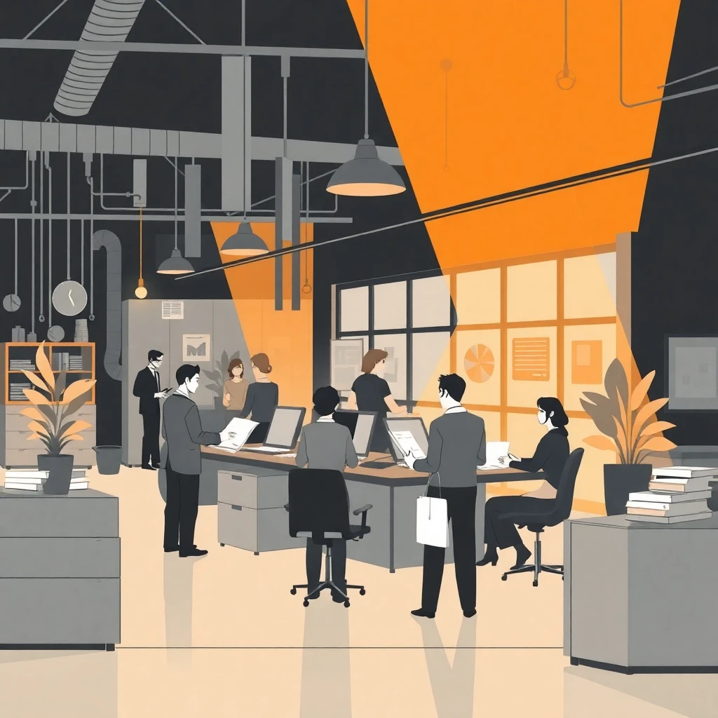 Busy office environment