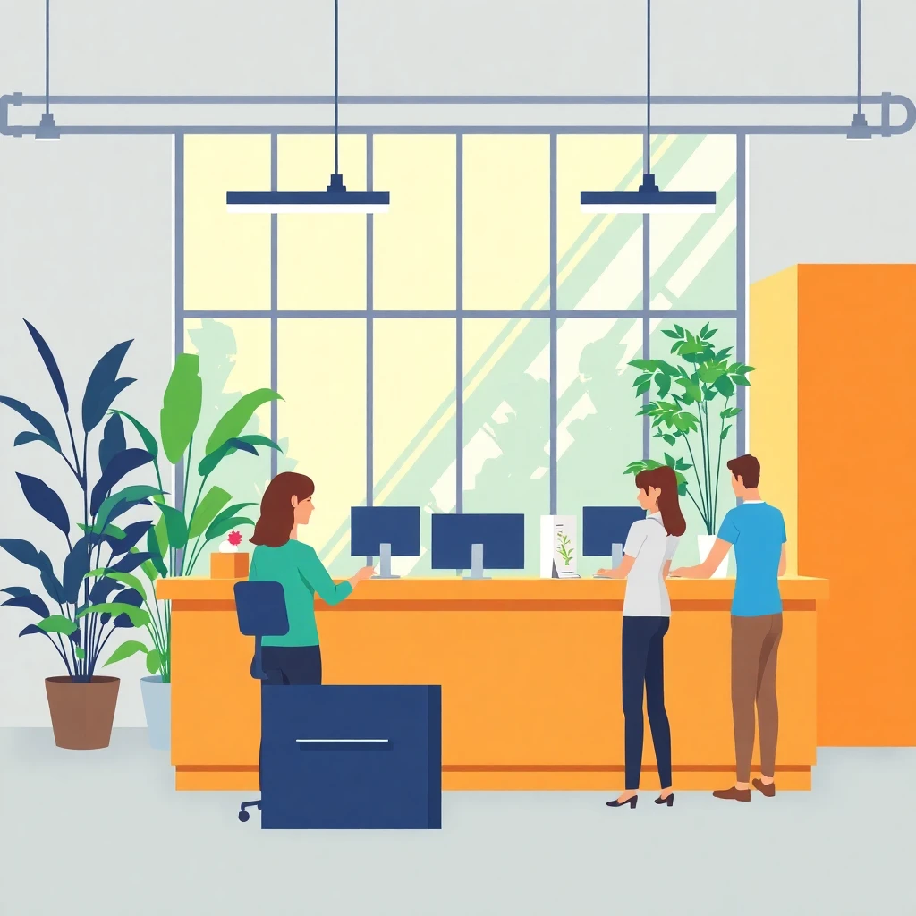 Reception desk in a modern office