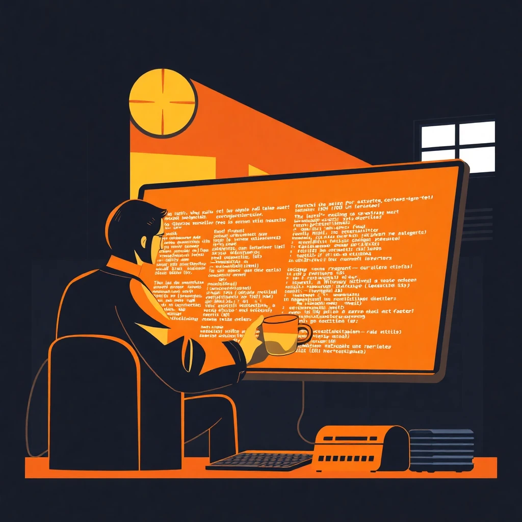 Ingeniero de software trabajando
