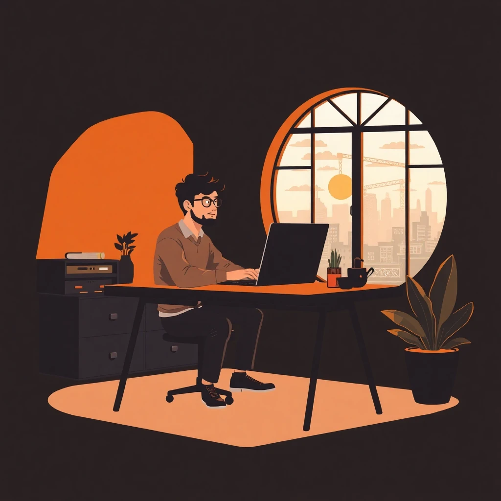 Ingeniero remoto trabajando desde casa