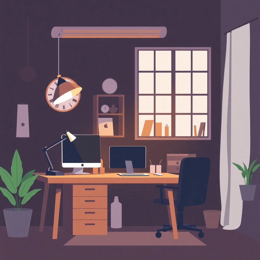 Espacio de trabajo remoto en casa