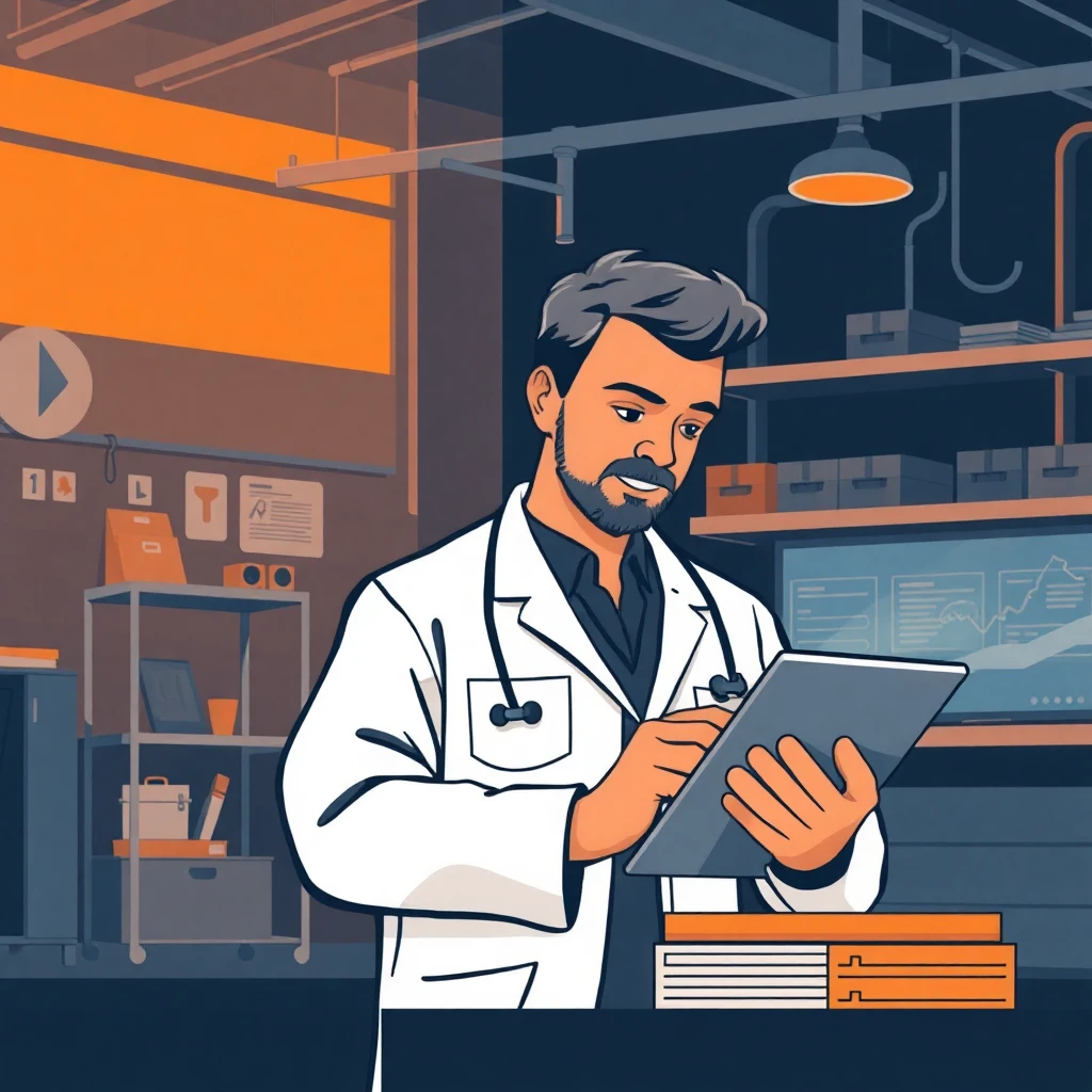 Profissional de saúde analisando ofertas de emprego